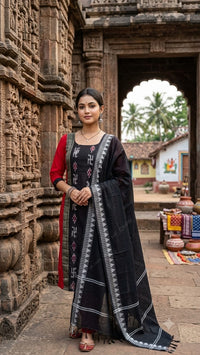 Elegance of Authentic Sambalpuri Handloom Kurti with Duppata