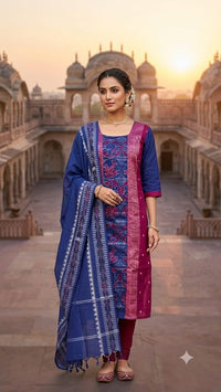 Elegance of Authentic Sambalpuri Handloom Kurti with Duppata