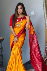 sambalpuri Odisha pure silk handloom sonpur silk saree Sambalpuri Pasapali Saree