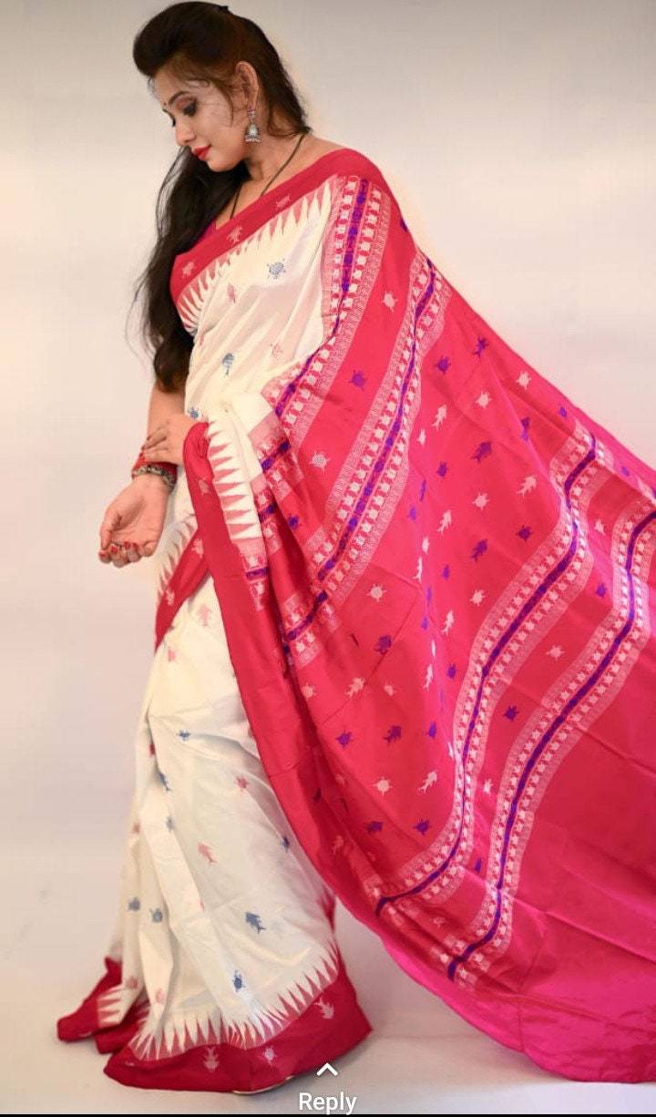 Shop Exquisite Magenta Odisha Bridal Saree for Wedding and Engagement - Sambalpu