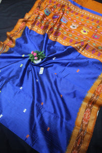Pure tussar silk Handwoven Dolabedi pallu Hand temple border Tussar Silk Saree g
