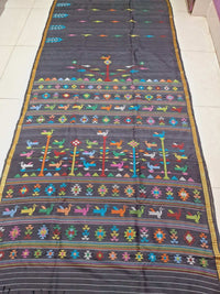 Pure tussar silk Handwoven Dolabedi pallu Hand temple border Tussar Silk Saree g