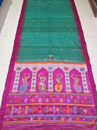 Pure tussar silk Handwoven Dolabedi pallu Hand temple border Tussar Silk Saree g