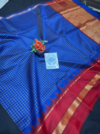 sambalpuri Odisha mini checks all over body handloom temple bouder with palla &