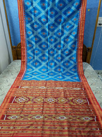 sambalpuri Odisha pure silk pasapali Khandua silk baliworad saree Durgapuja sari